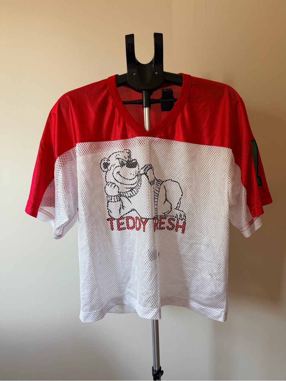 Teddy Fresh Red Crewneck Tee with Rainbow Label